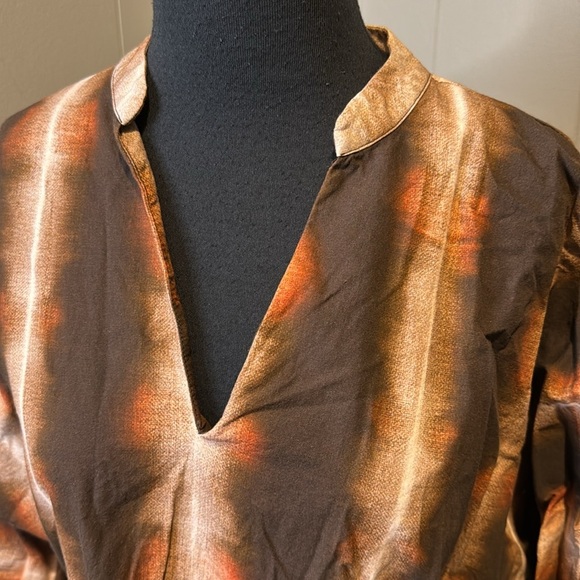 Anthropologie by Conditions Apply Sarita Boho Tie-Dye Brown Mini Dress Women XS - Picture 4 of 8